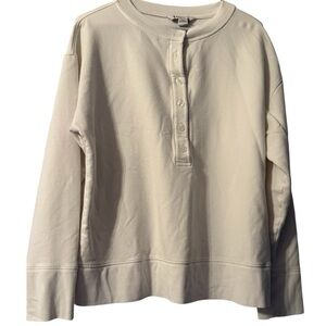 Athleta White Buttoned Top